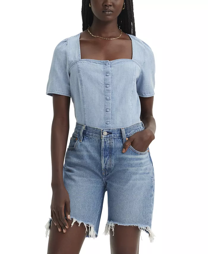 

Женская блузка Pascale Cotton с квадратным вырезом Levi's, синий