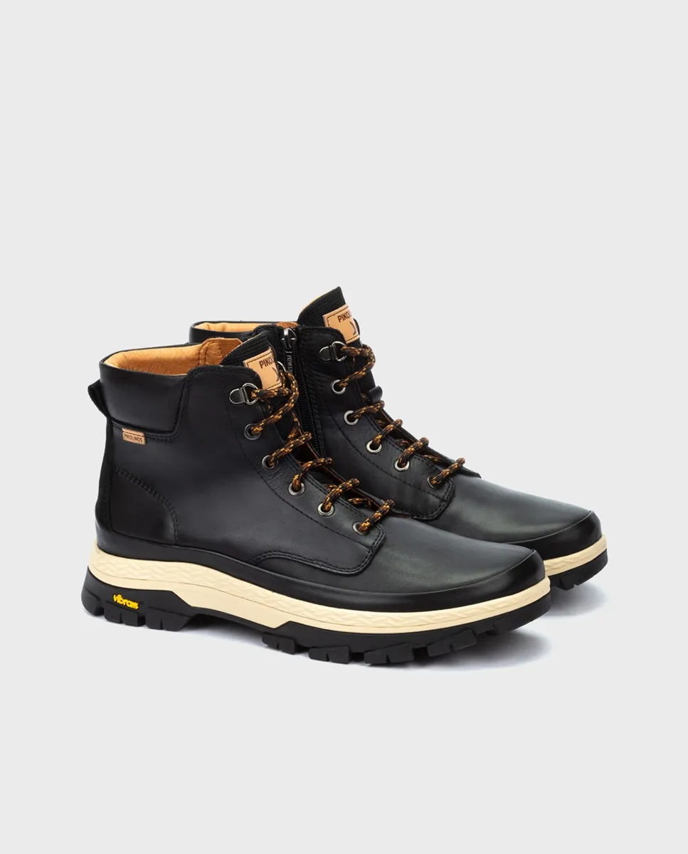 Унисекс кожаные ботинки с подошвой Vibram черного цвета Pikolinos — фото 3