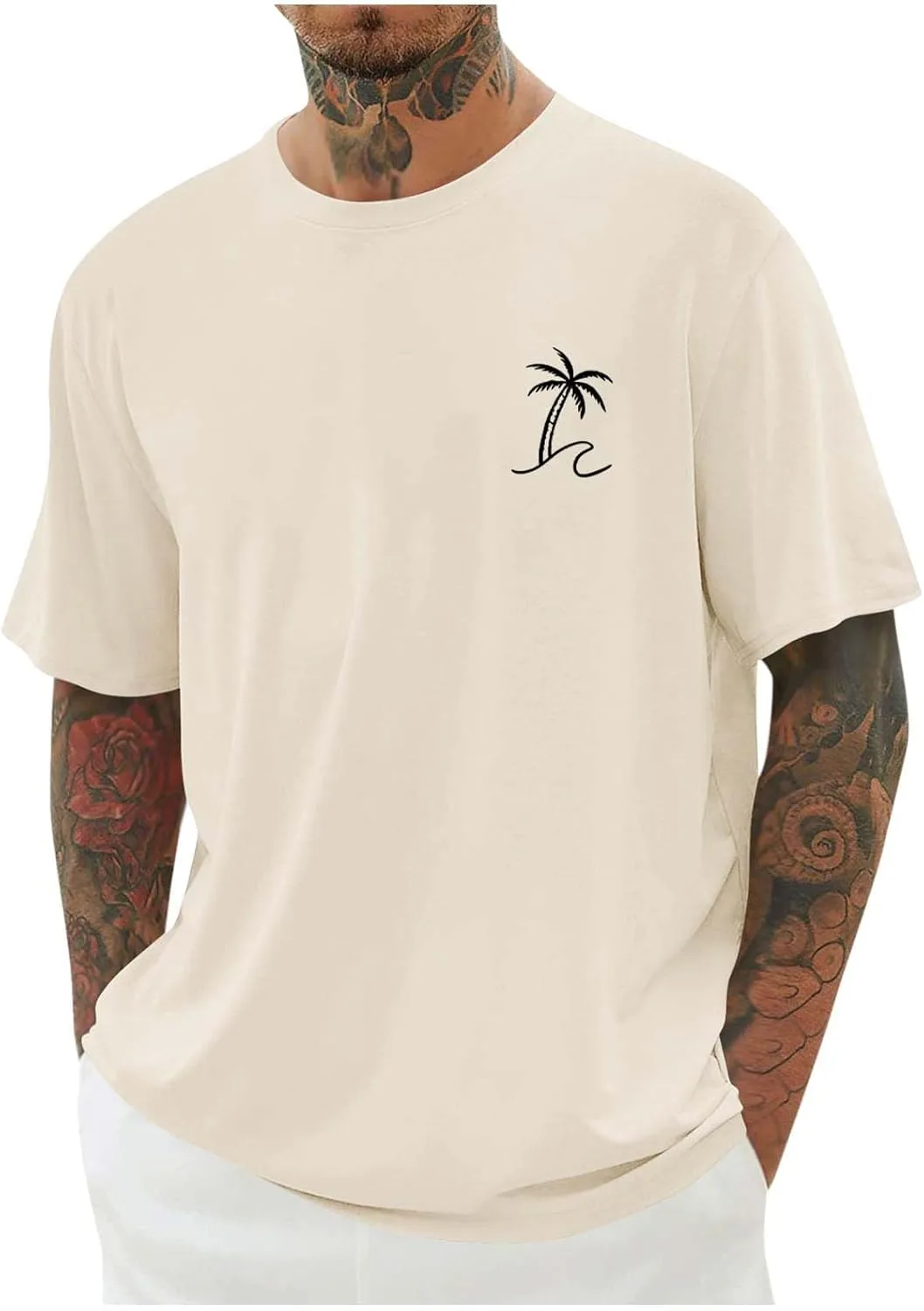 

Мужская футболка с пальмами Oversized, летняя с коротким рукавом