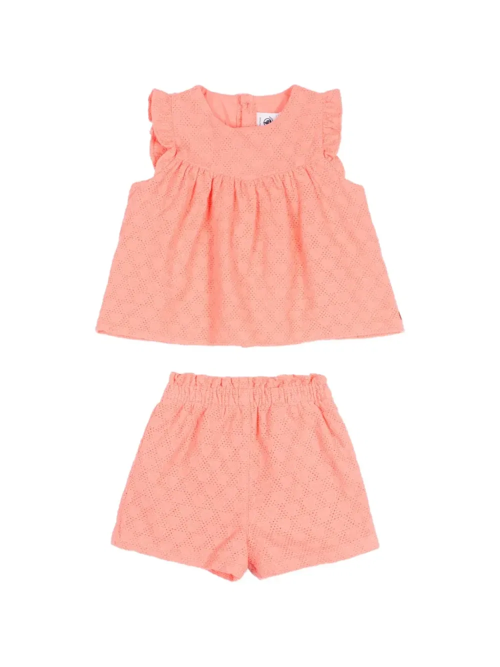 Комплект из топа и шорт с оборками Petit Bateau, розовый