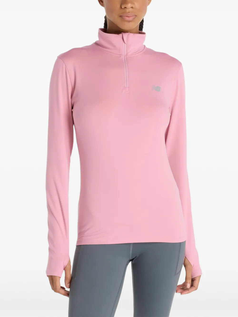 

Толстовка с воротником на молнии New Balance, розовый