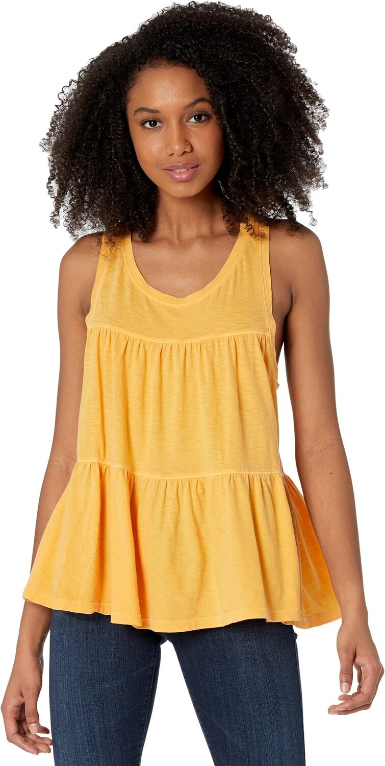 

Топ SUNDRY Tiered Slub Tank, цвет Pigment Sunflower