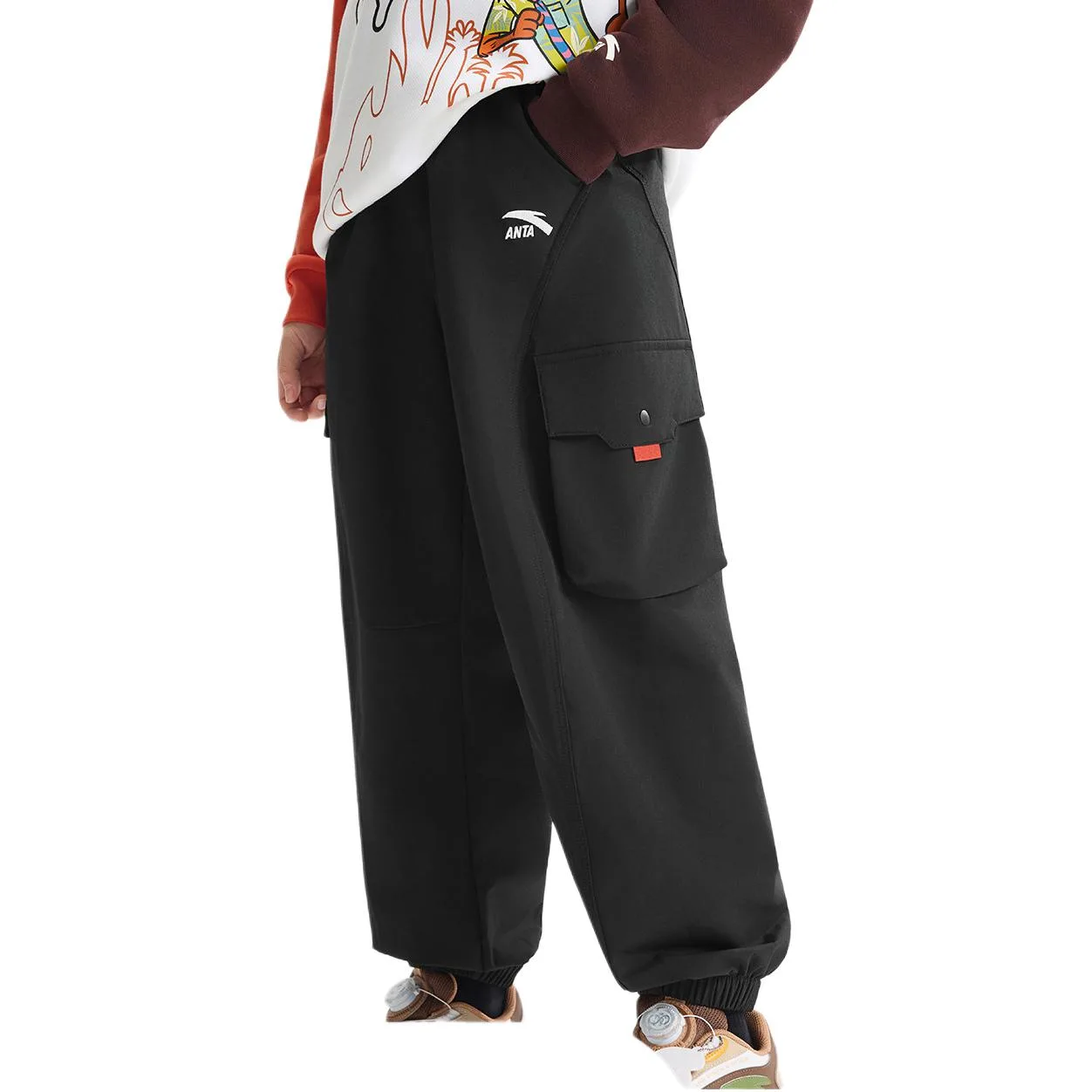 Унисекс вязаные спортивные брюки Moderate ANTA, Basic Black-3 Zootopia IP Edition