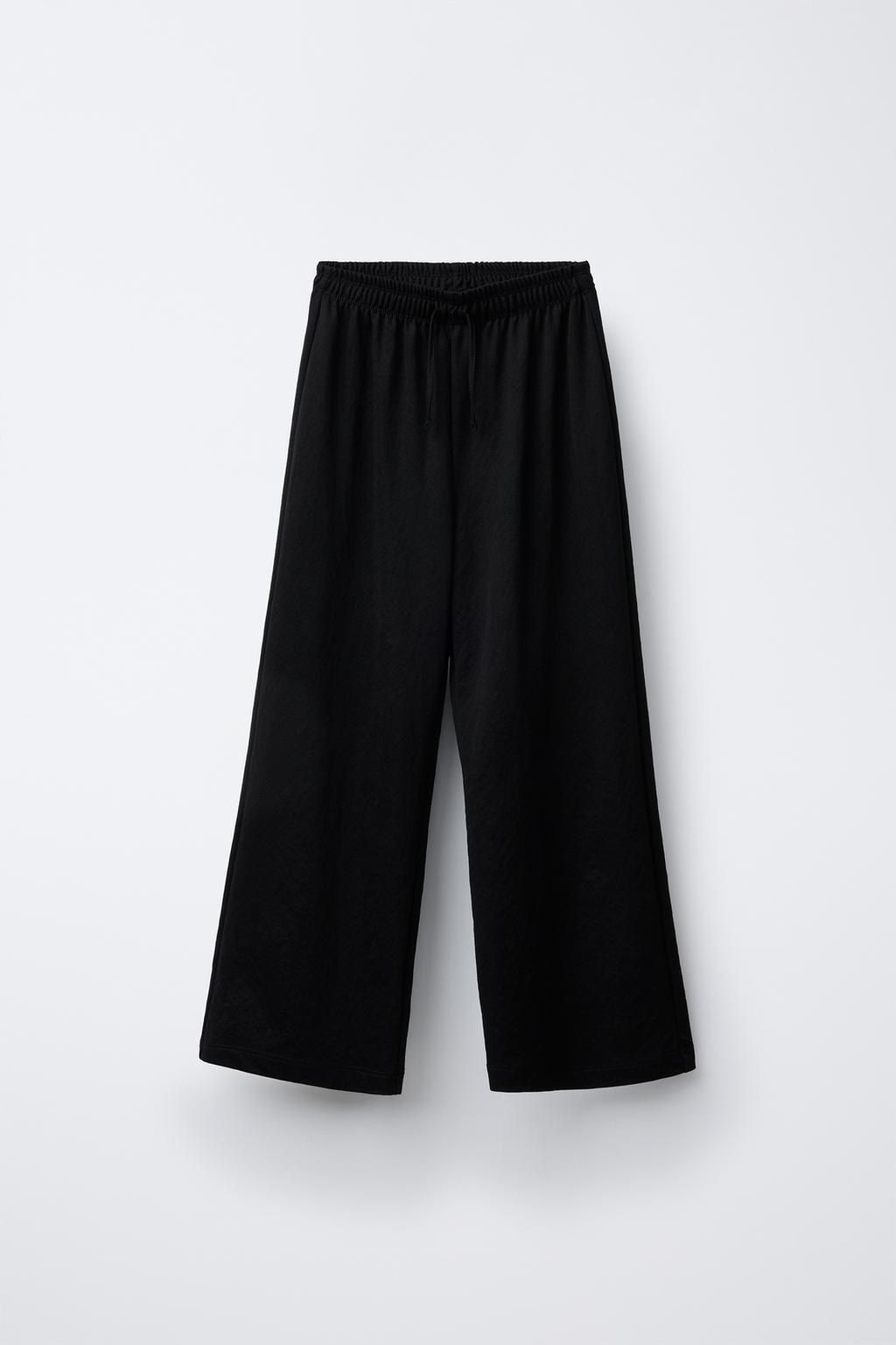 

Свободные брюки с широкими штанинами ZARA, черный