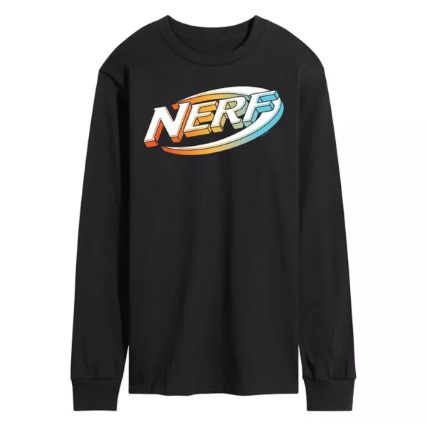 

Мужская футболка с длинным рукавом и 3D-логотипом Nerf, черный