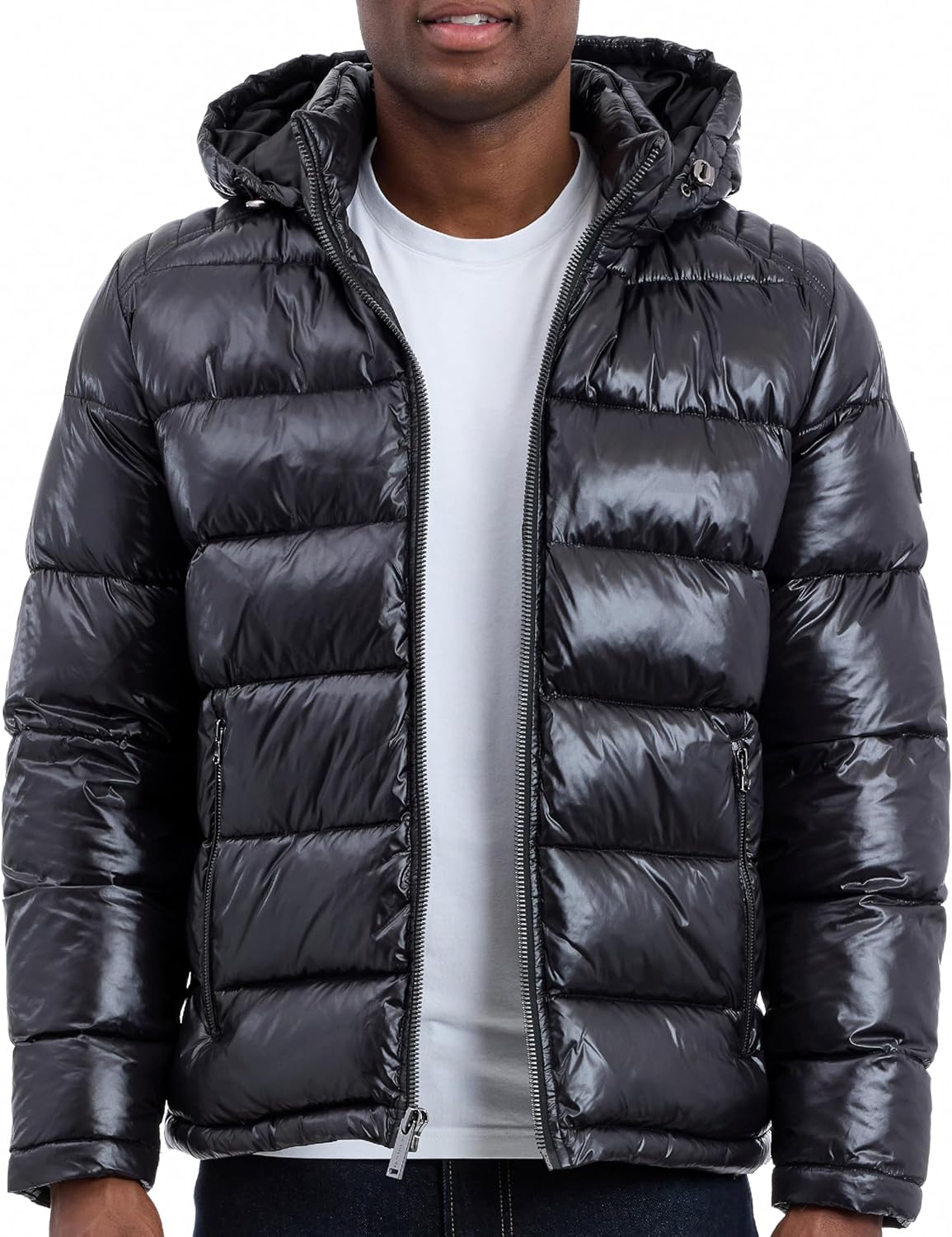 

Michael Kors мужская куртка Shine Hooded Puffer, утепленные зимние куртки для мужчин, водоотталкивающая, Black