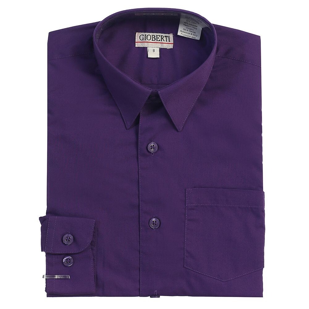 

Детская однотонная классическая рубашка Gioberti с длинными рукавами, цвет Purple B