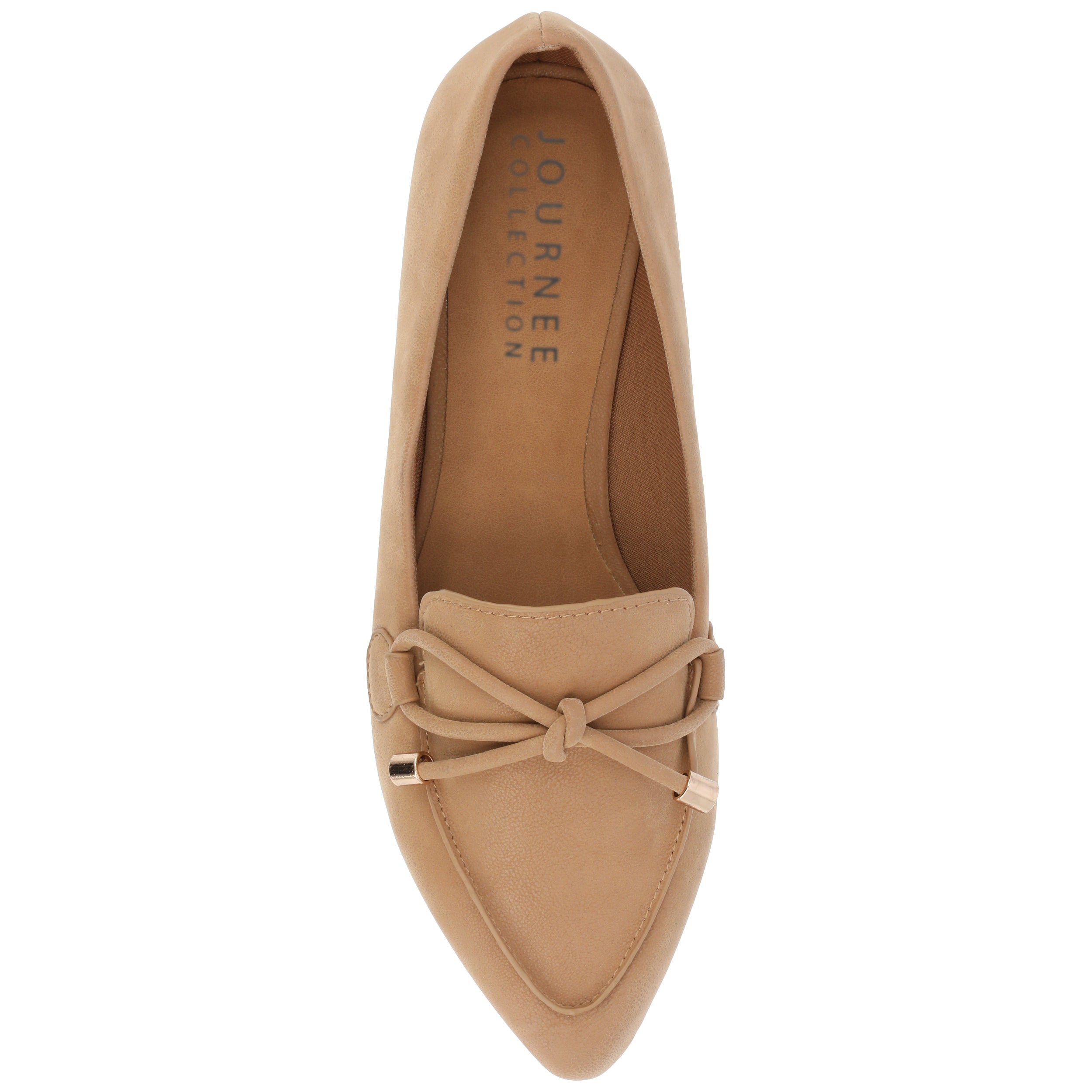 Journee Collection Женские Мюриэль Лоферы на плоской подошве с заостренным носком, Tan — фото 4