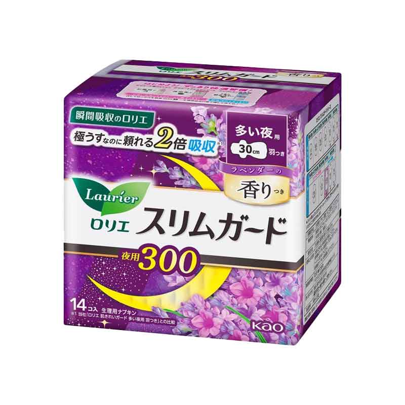 

Прокладки Zero Touch Ultra Thin для ночного использования, защита от протекания, менструальные прокладки, сухость и свежесть, 30 см*14 штук Laurier, 30cm*14 pieces