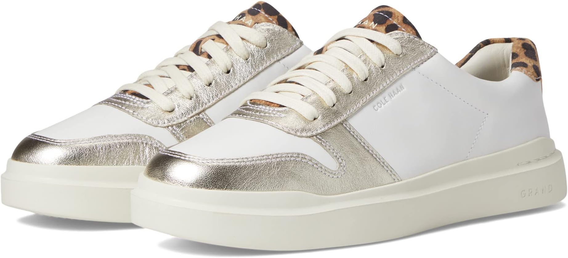 

Кроссовки Cole Haan Grandpro Rally Court Sneaker, цвет White/Gold/Leopard