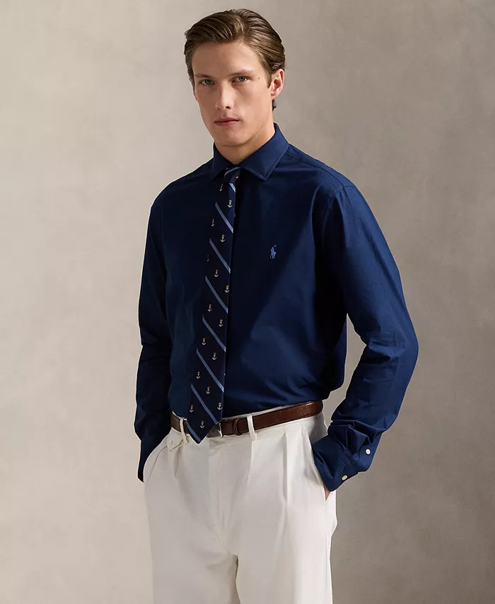 

Мужская классическая рубашка из стрейч-поплина Polo Ralph Lauren, синий