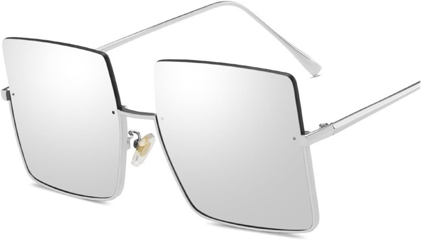 

Солнцезащитные очки, солнцезащитные очки для активного отдыха, женские солнцезащитные очки Halfe Metal Retro большого размера для отдыха, спорта и вождения/средний размер LXPYMXDP, Sier