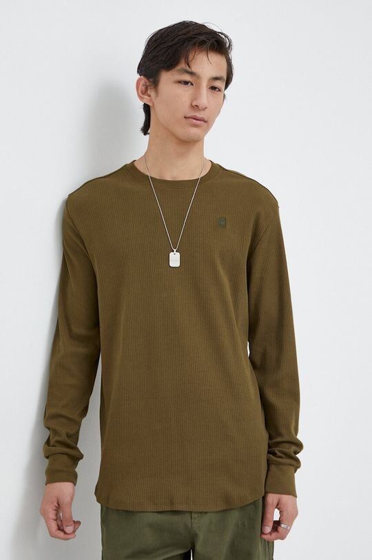 

Хлопковый топ с длинными рукавами G-Star Raw, зеленый