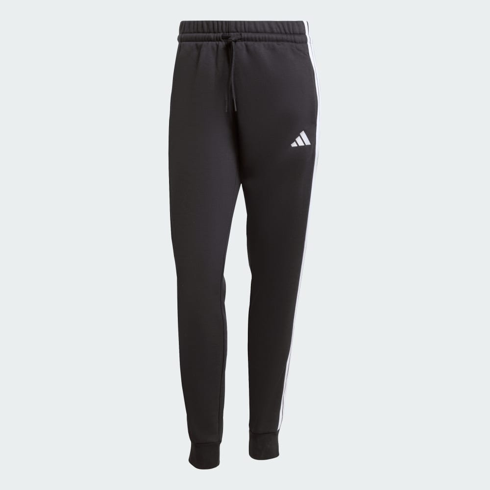 Спортивные брюки Adidas Essentials 3-Stripes Fleece Slim Pants, черный/белый — фото 4
