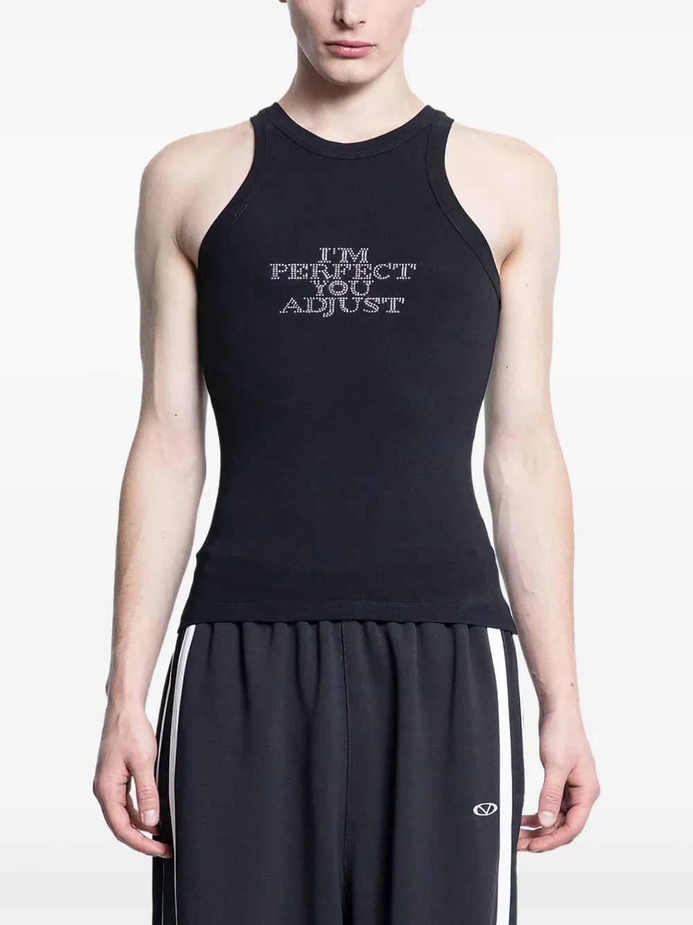 

Майка с украшенной буквой Vetements, черный