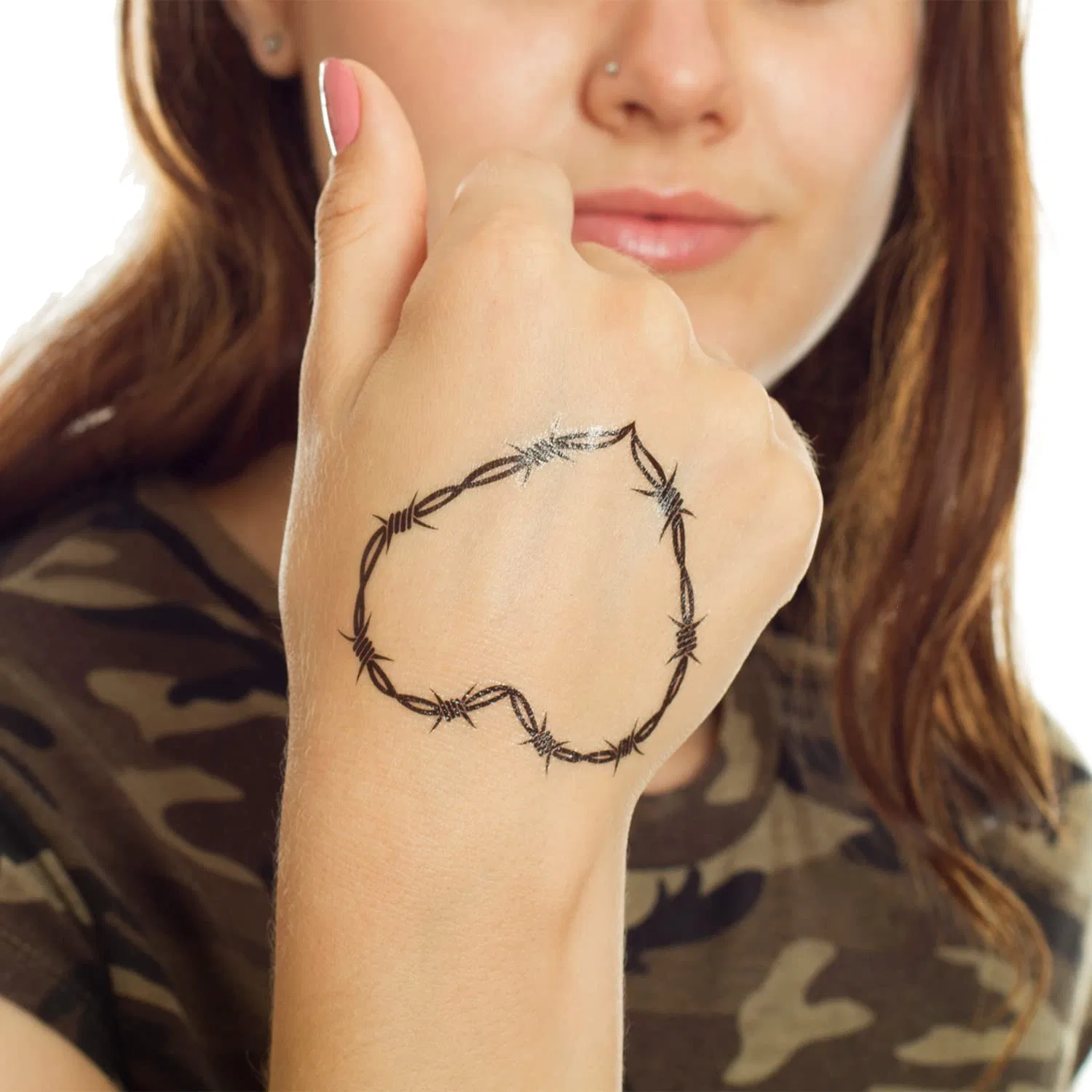 Временные татуировки «Сердце из колючей проволоки», 10 шт. Tattoodrucker