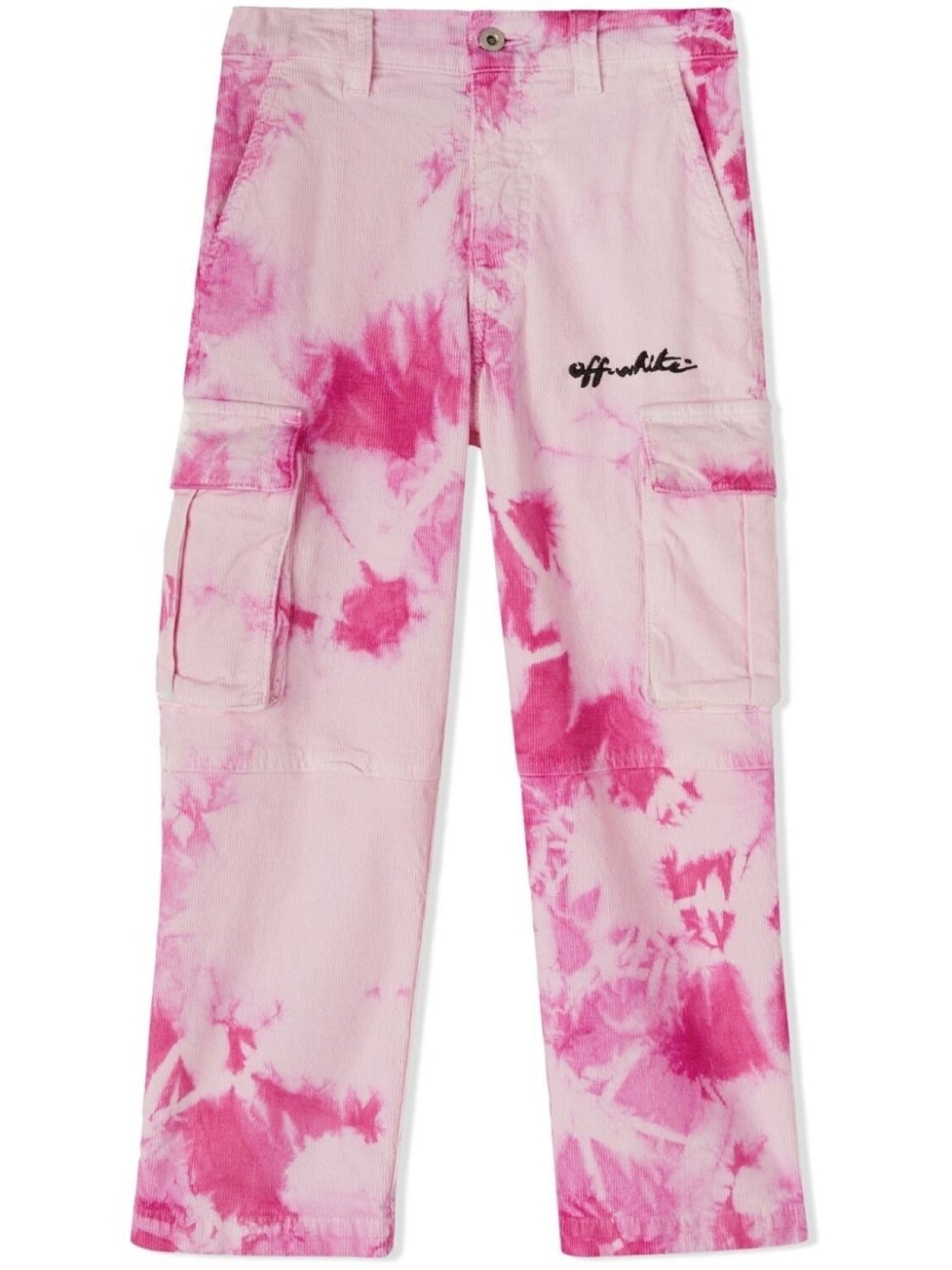 

Off-White Kids брюки карго с принтом тай-дай, розовый