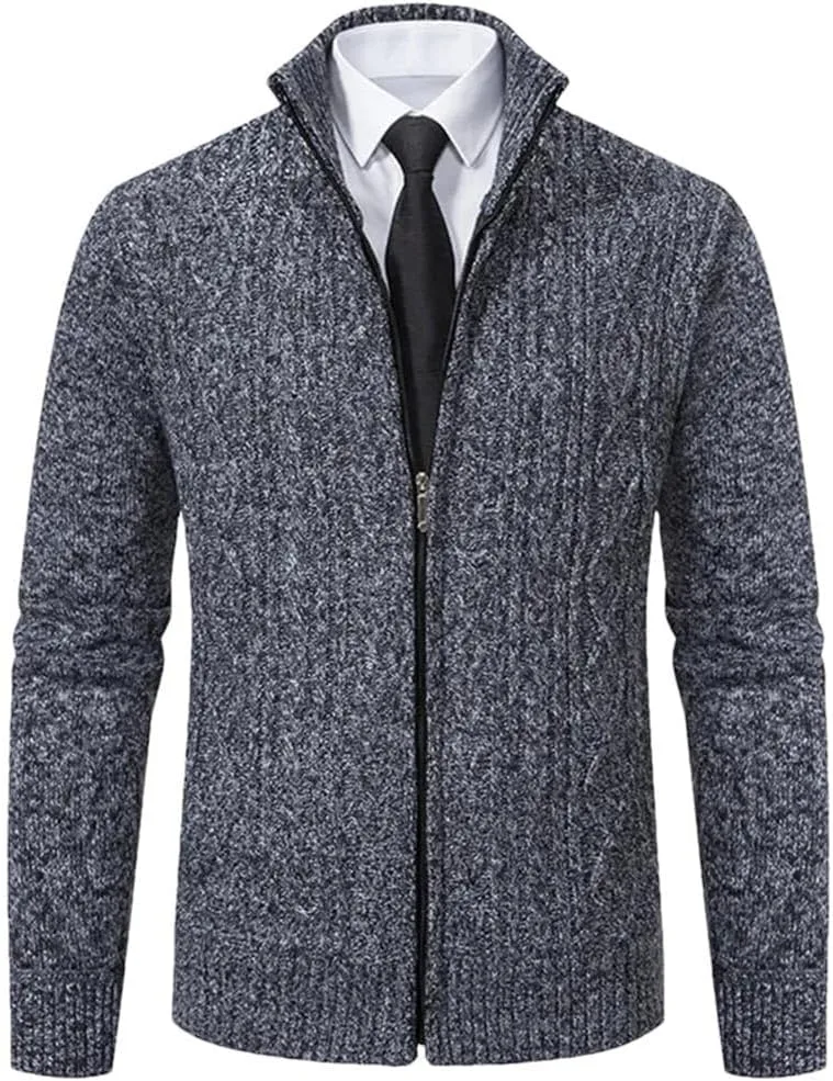 

Мужской зимний вязаный кардиган утолщенный на молнии Vsadsau