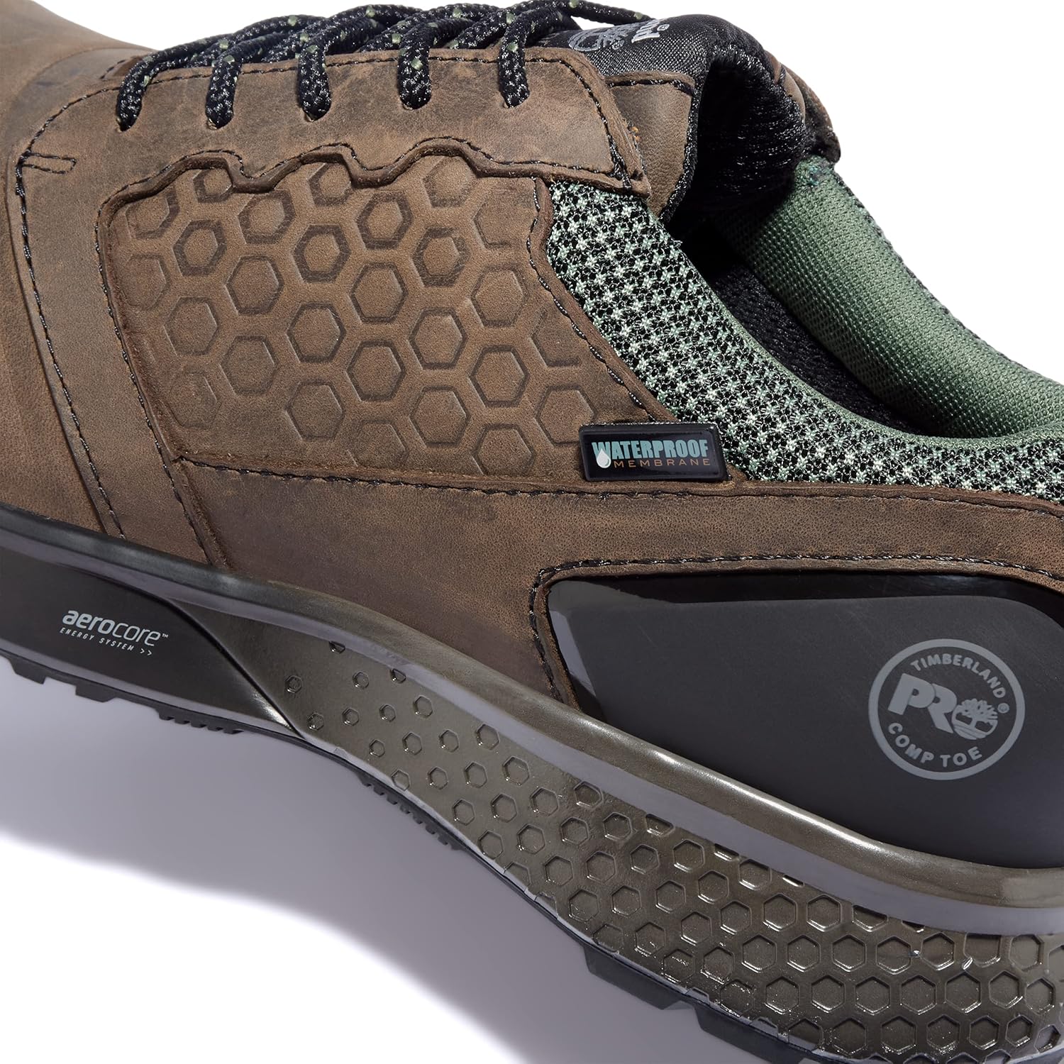 Timberland PRO мужские промышленные рабочие ботинки Reaxion с композитным защитным носком и водонепроницаемостью, Brown/Green — фото 3