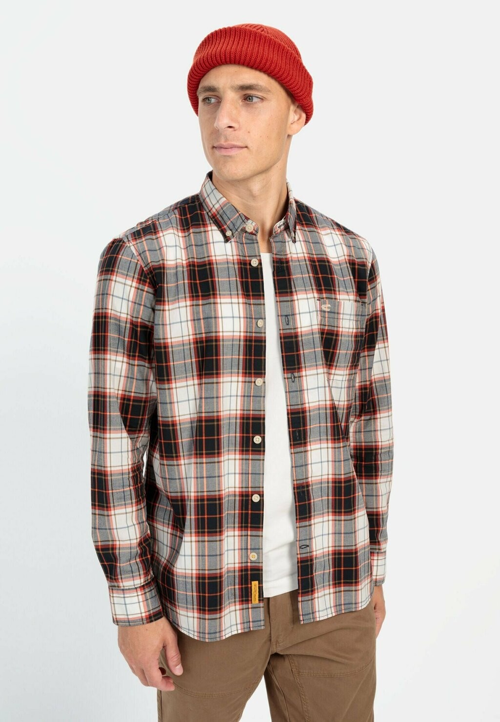 

Рубашка LANGARM REGULAR FIT MIT UNDER-BUTTON-DOWN-KRAGEN camel active, красный