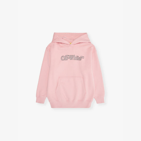 

Толстовка с капюшоном из хлопкового трикотажа с логотипом, украшенная блестками Off-White C/O Virgil Abloh, розовый