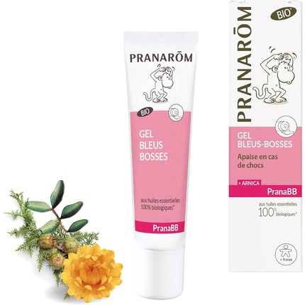 

Синий гель Pranarom Pranabb с ямочками успокаивает малыша при болях Pranarôm