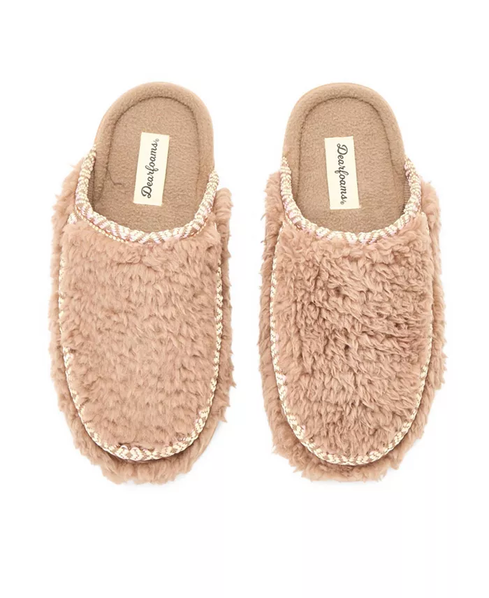 Женские тапочки Raven Teddy Scuff Dearfoams, загар/бежевый — фото 4