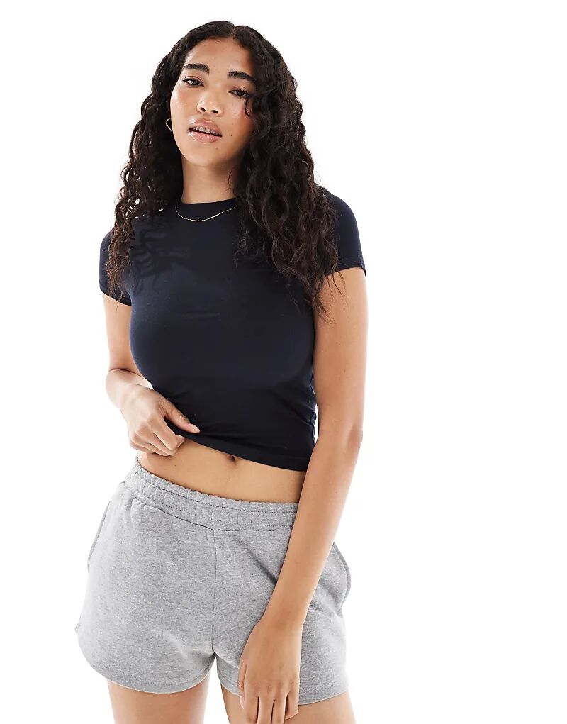 

Футболка Miss Selfridge с короткими рукавами, темно-синего цвета