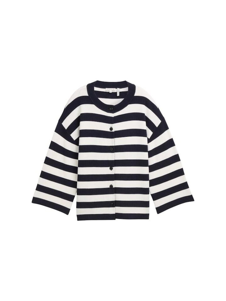 

Пуловер Tom Tailor, цвет navy offwhite block stripe