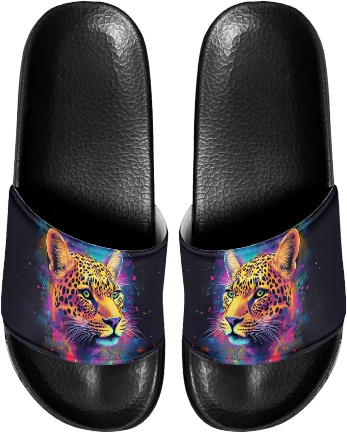 

Домашние тапочки Cugasmaru для мужчин и женщин с открытым носком, всесезонные, с толстой мягкой подошвой, Cheetah