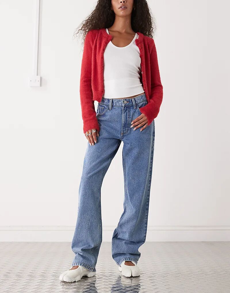 

Джинсы прямого кроя Reclaimed Vintage, средне-синего цвета