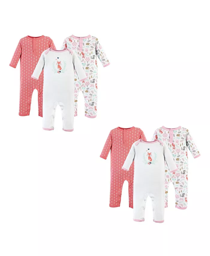 

Комбинезон для девочек Hudson Cotton, Woodland Fox, 6 предметов, 9-12 месяцев Hudson Baby, розовый
