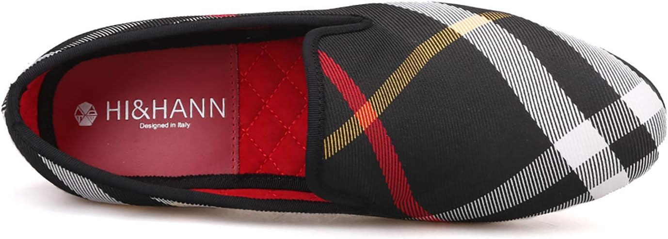 

Мужские повседневные туфли-лоферы HIHANN из клетчатого канваса, мокасины Hi&Hann, черный