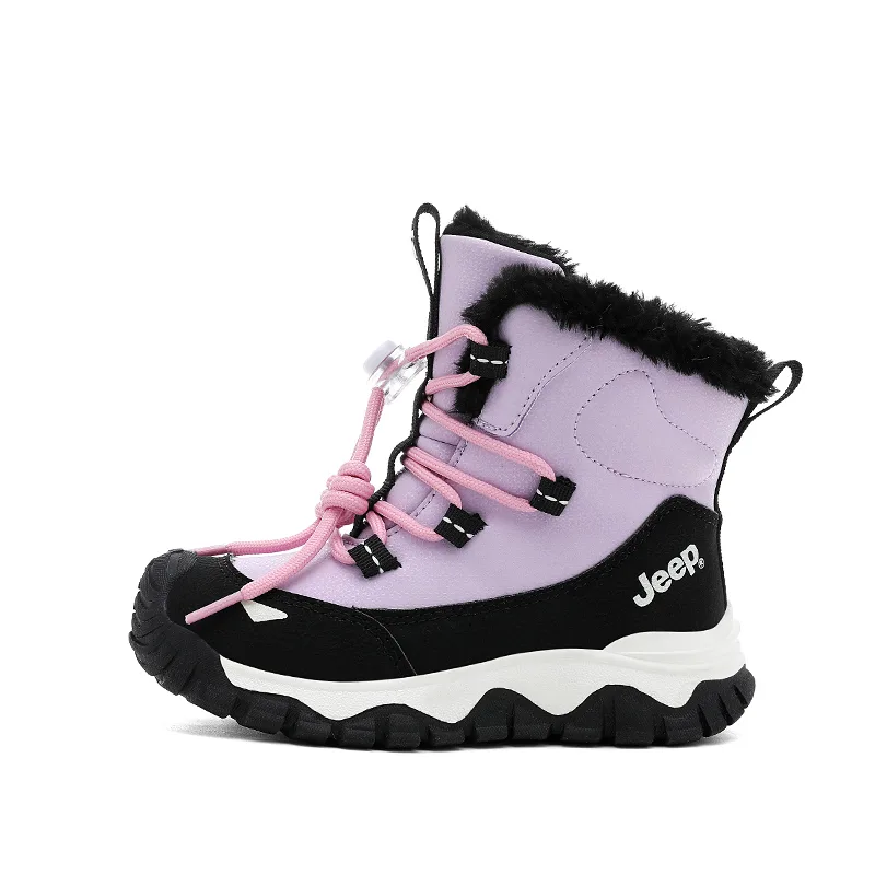 Термоустойчивые противоударные детские зимние ботинки mid top из искусственной кожи Jeep, светло-фиолетовый
