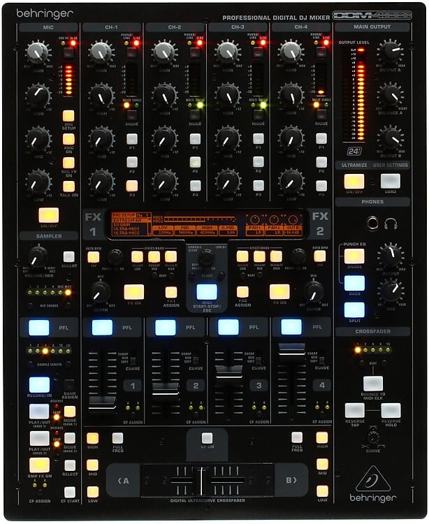 

Микшер Behringer DDM4000 Professional 4-Channel Digital DJ Mixer with Sampler