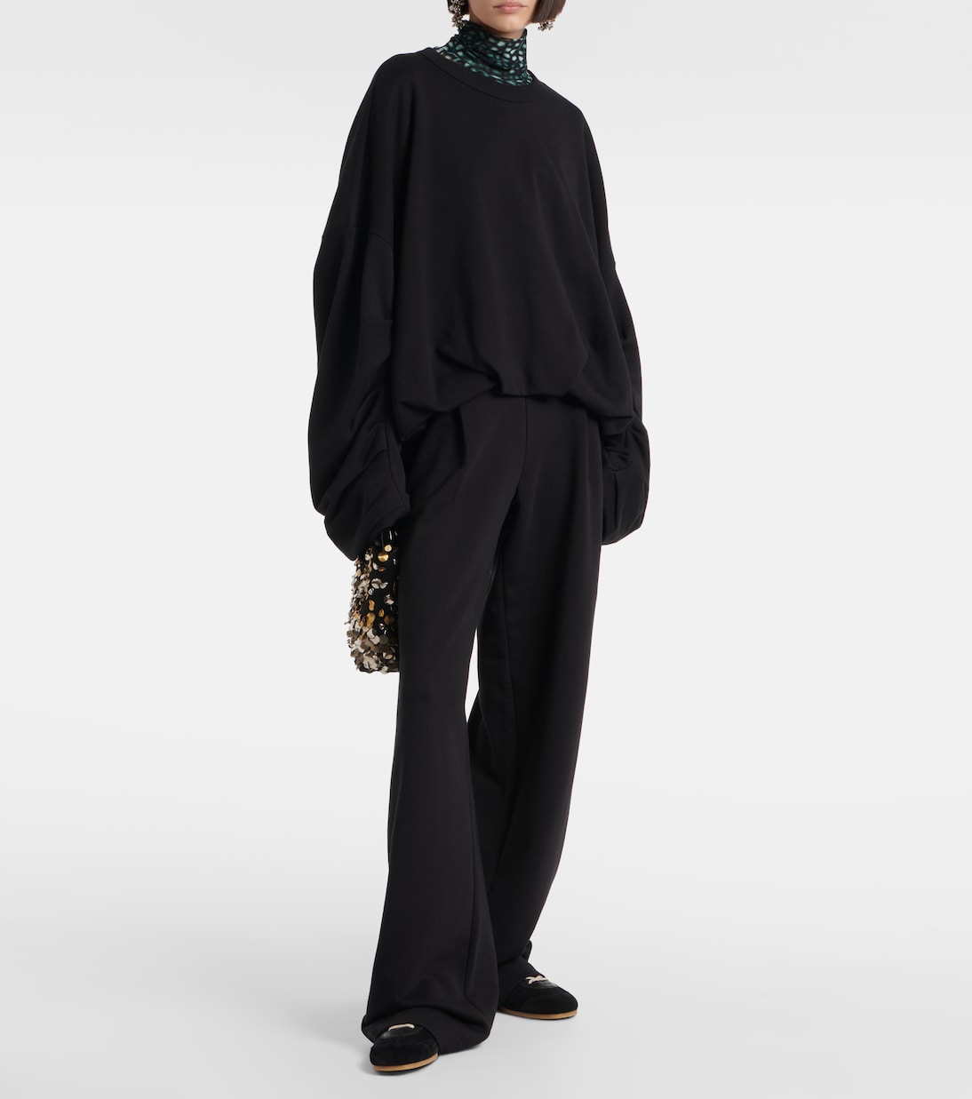 Спортивные брюки из хлопкового джерси Dries Van Noten, черный — фото 2