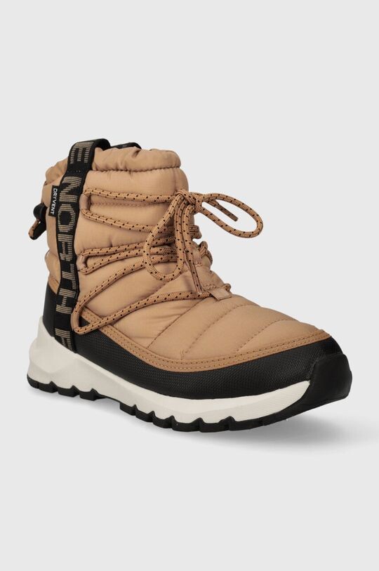 Женские зимние полусапоги The North Face стеганые, коричневый — фото 2