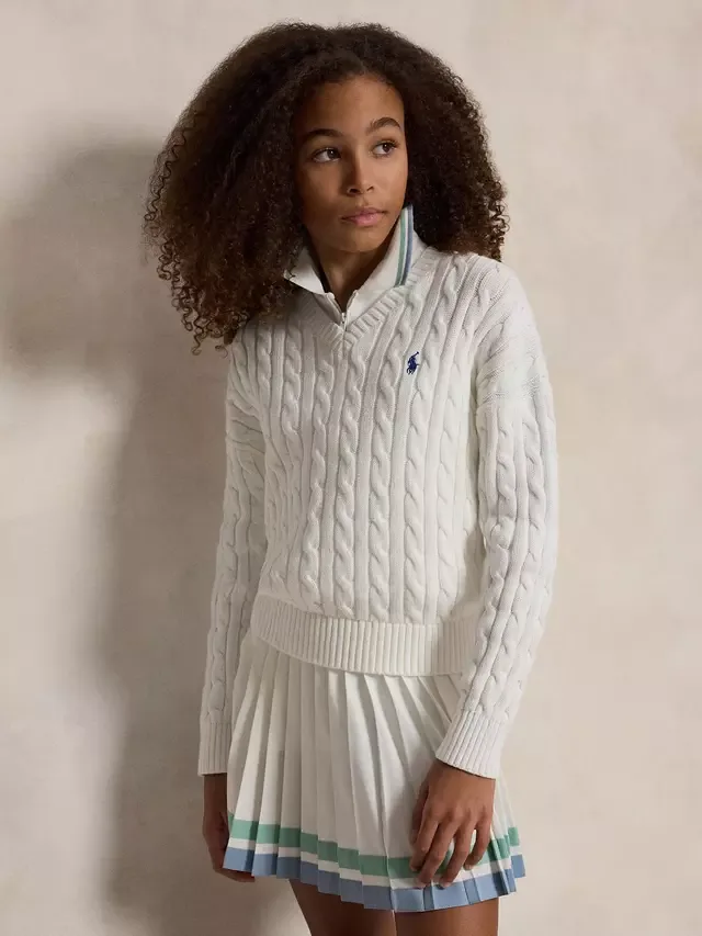 Свитер крупной вязки из чистого хлопка, белый Ralph Lauren