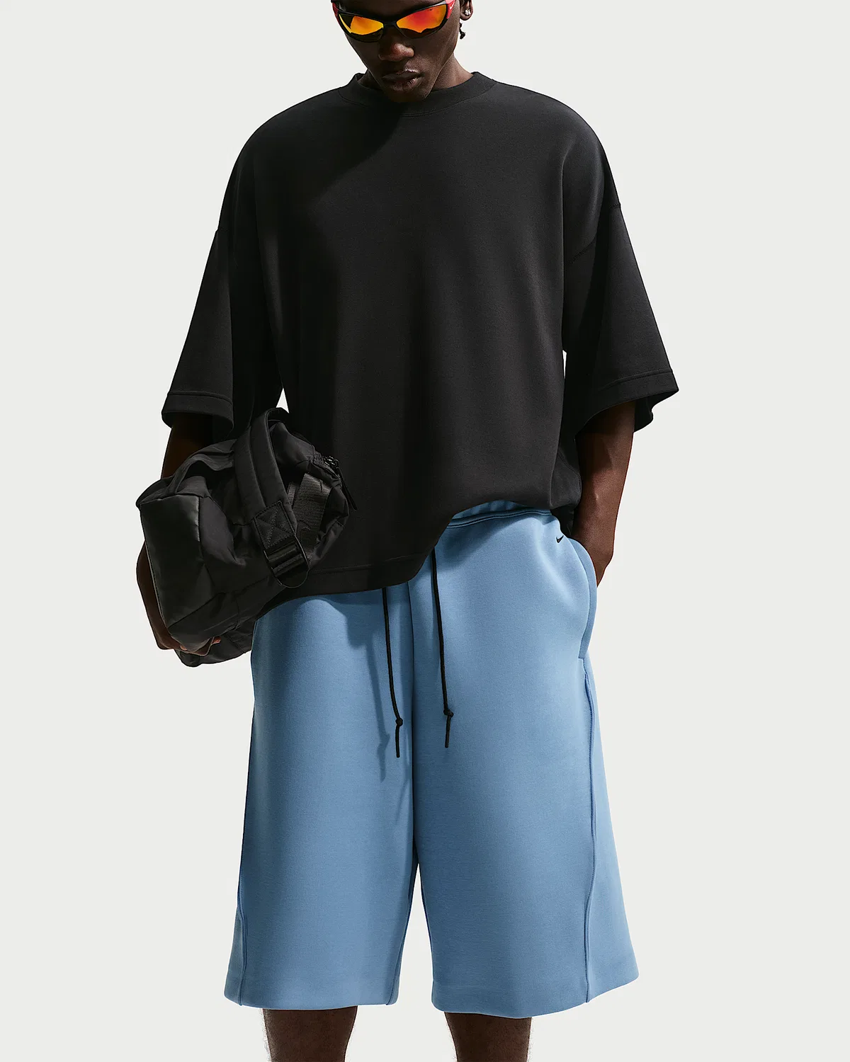 Мужские флисовые шорты свободного кроя Nike Tech, Work Blue/Black — фото 4
