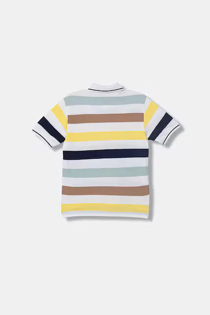 Поло детское хлопковое United Colors of Benetton, мультиколор — фото 2
