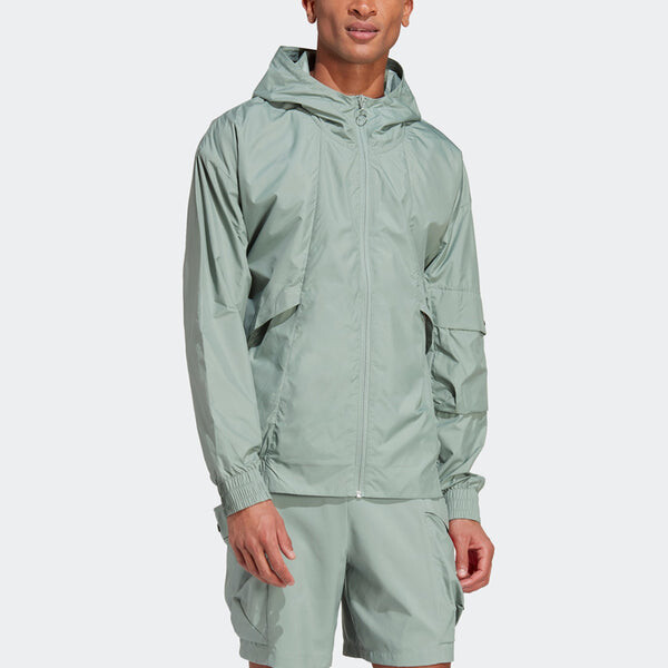 Куртка adidas City Escape Windbreaker Jacket 'Silver Green', зеленый — фото 2