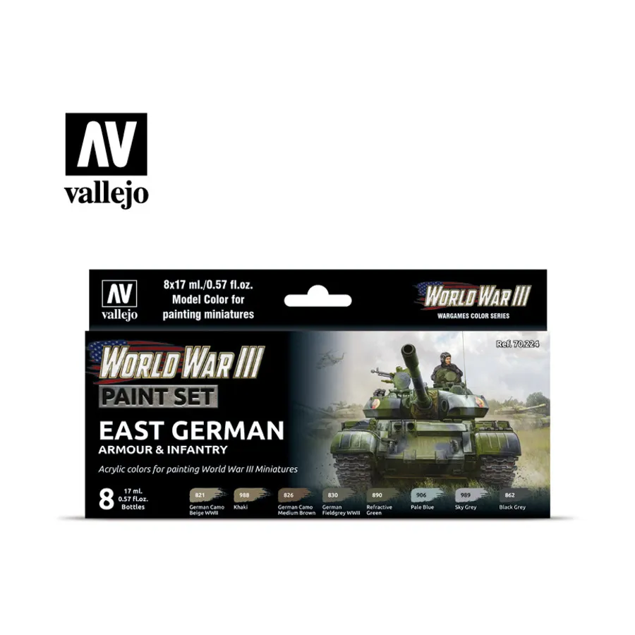 

Восточногерманская бронетехника и пехота, World War III Paint Sets