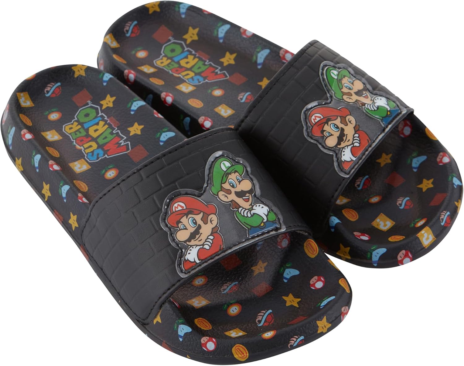 

Сандалии Nintendo Boys Mario Slide - Обувь Super Mario - Сандалии с Марио, Луиджи, Кирби и Донки Конг, черный