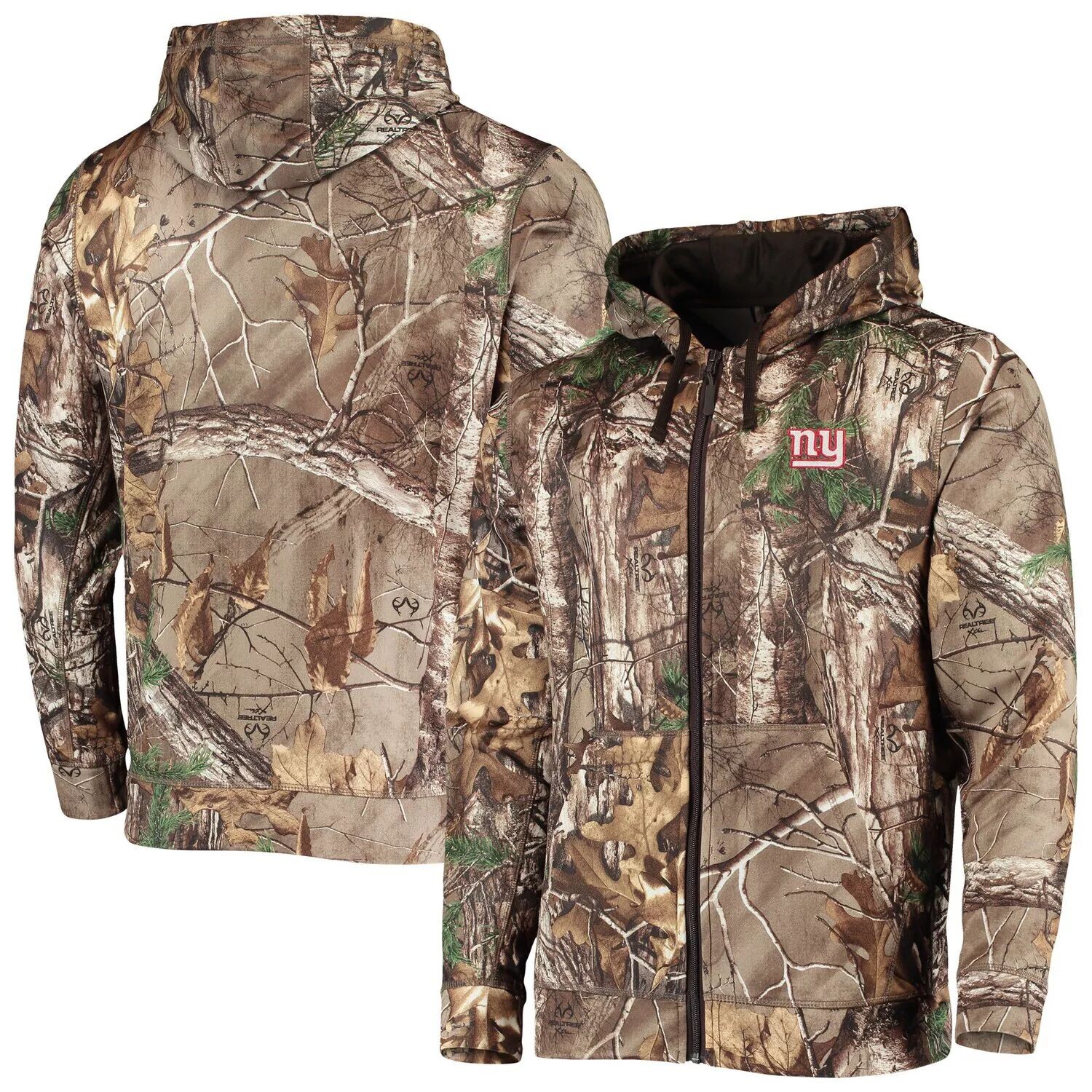 

Мужская флисовая толстовка с молнией во всю длину Dunbrooke Realtree Camo New York Giants Trophy Tech