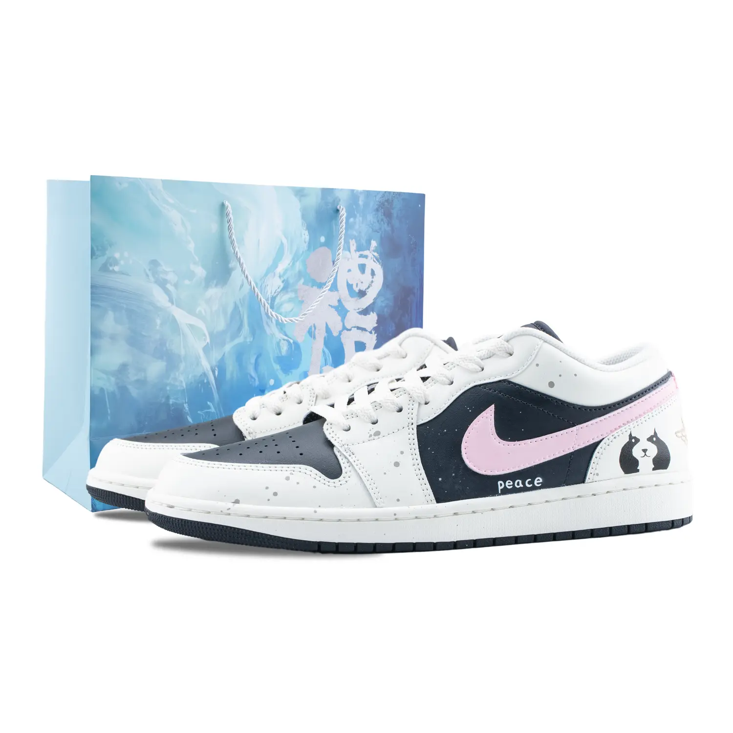 

Jordan Кроссовки Air 1 Mouldy Oolong Tea Shock Absorbers Low Top, мужские, белые, черные, розовые