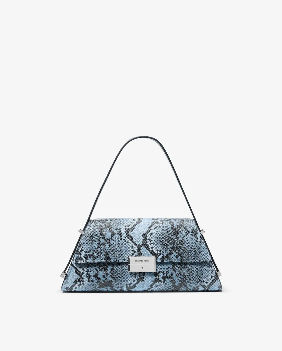 

Сумка через плечо из змеиной кожи Ludlow Michael Michael Kors, голубой