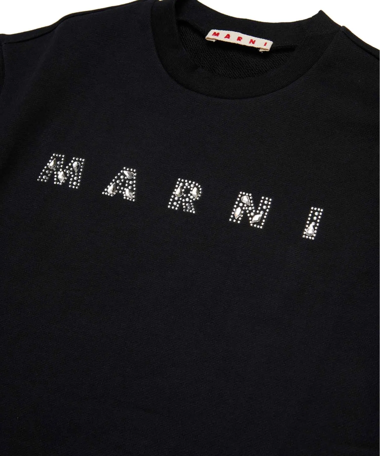 Женское хлопковое платье с логотипом MARNI чёрное — фото 3