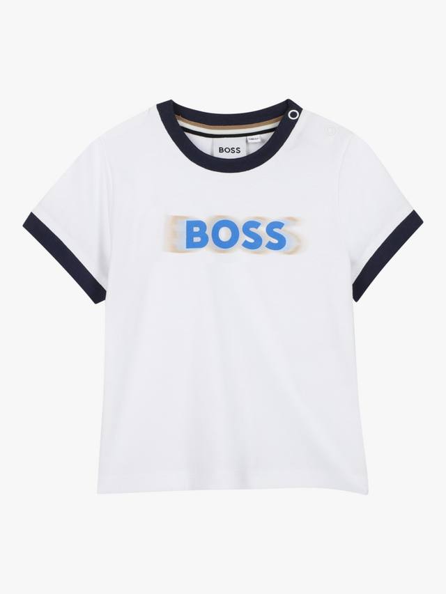 

Футболка с контрастным логотипом boss kids HUGO BOSS, белый