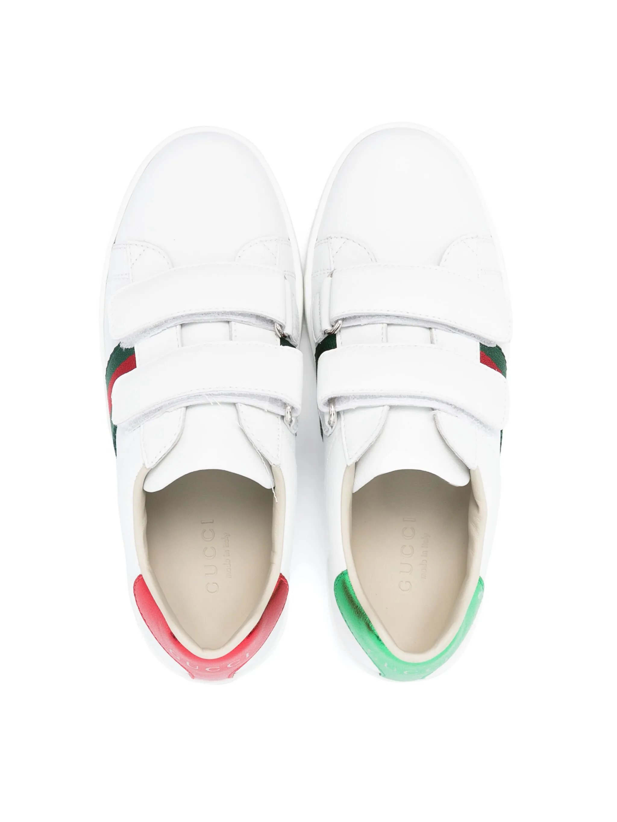 Кроссовки с застежками на липучках Gucci Kids, белый — фото 3