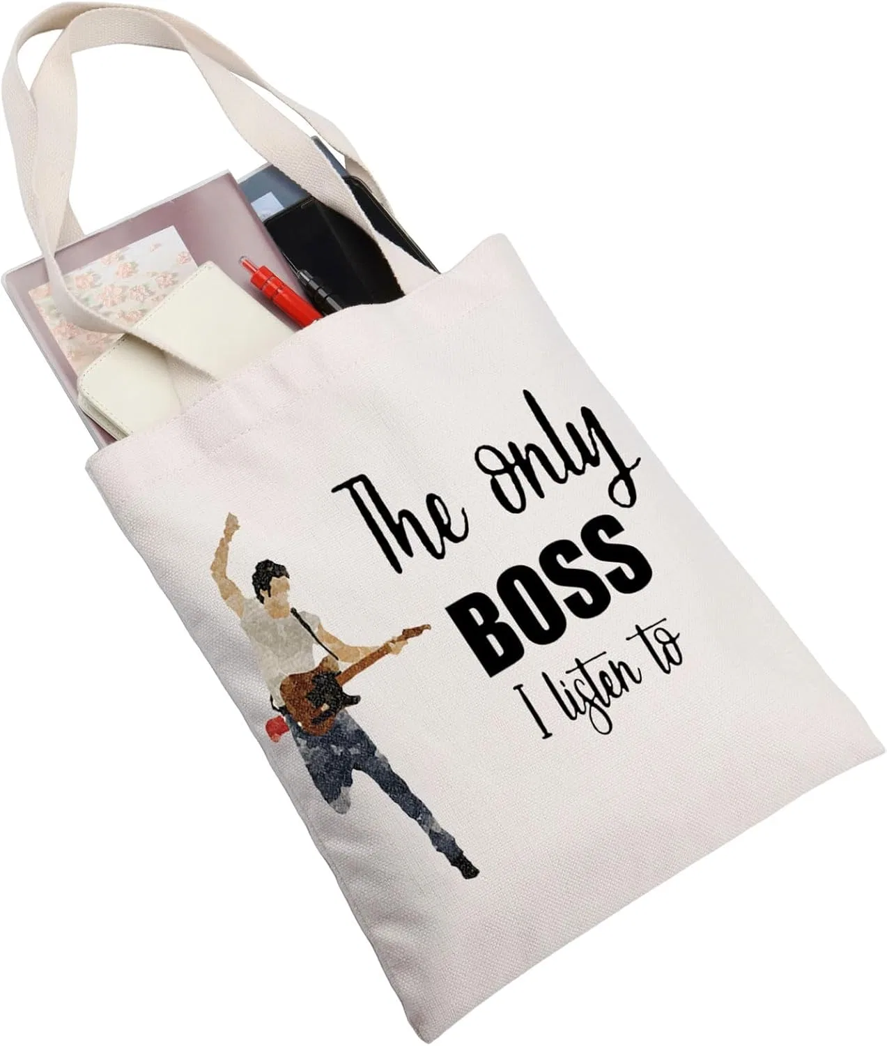 Косметичка на молнии «Bruce Fans The Only Boss I Listen to Music Gift» от MYSOMY Mysomy, The Only Bosstb — фото 4